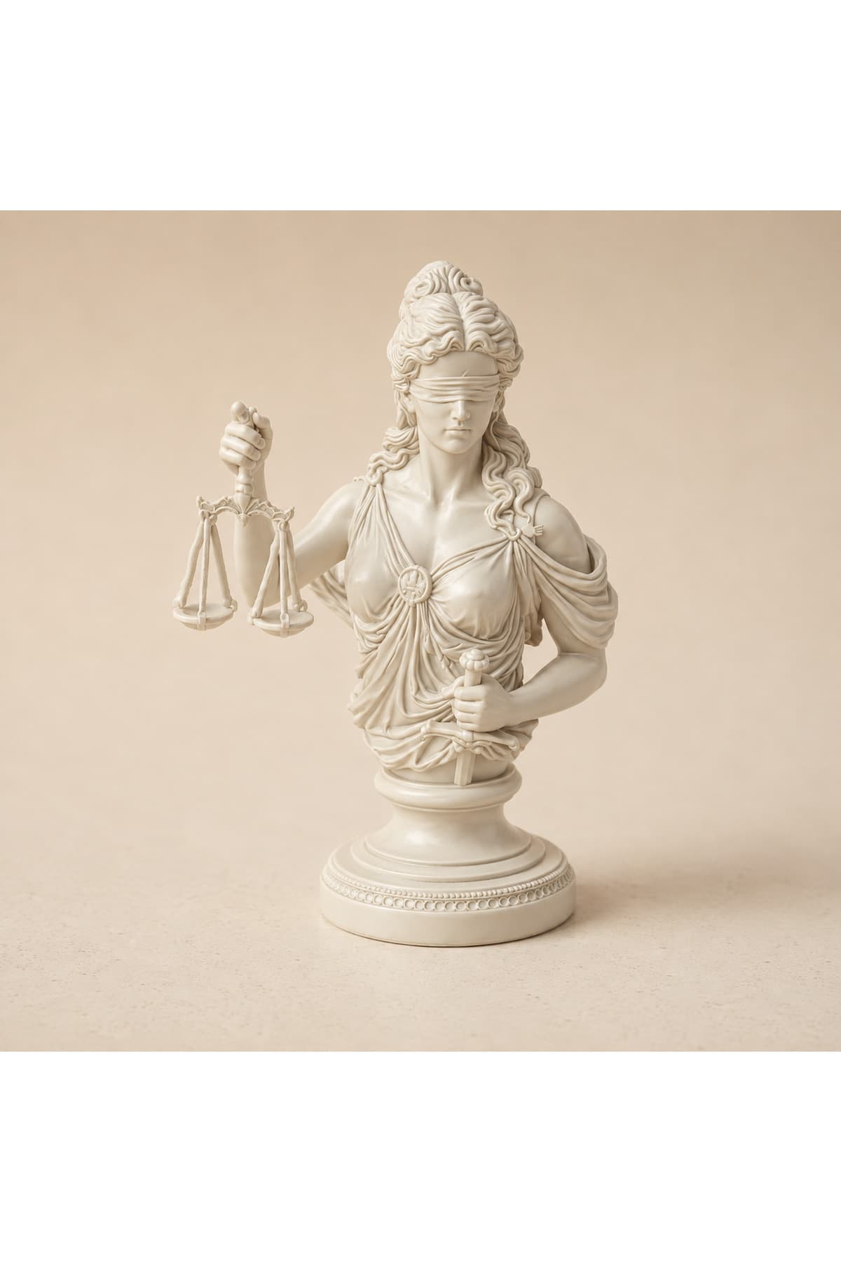 Adalet Tanrıçası Themis Heykeli Antik Dekoratif Büst - Plastik