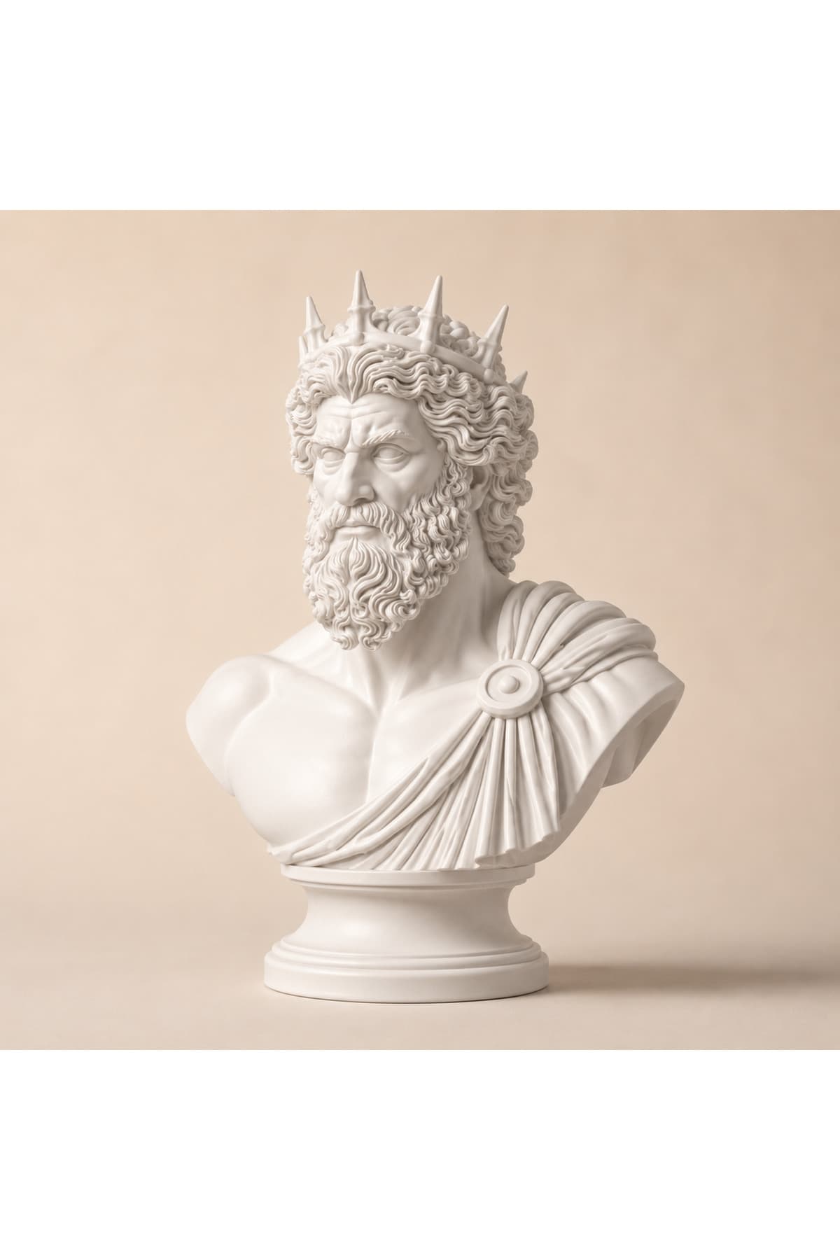 Poseidon Büst Heykeli Dekoratif Mitolojik Figür - Masaüstü ve Ofis Dekoru - Plastik